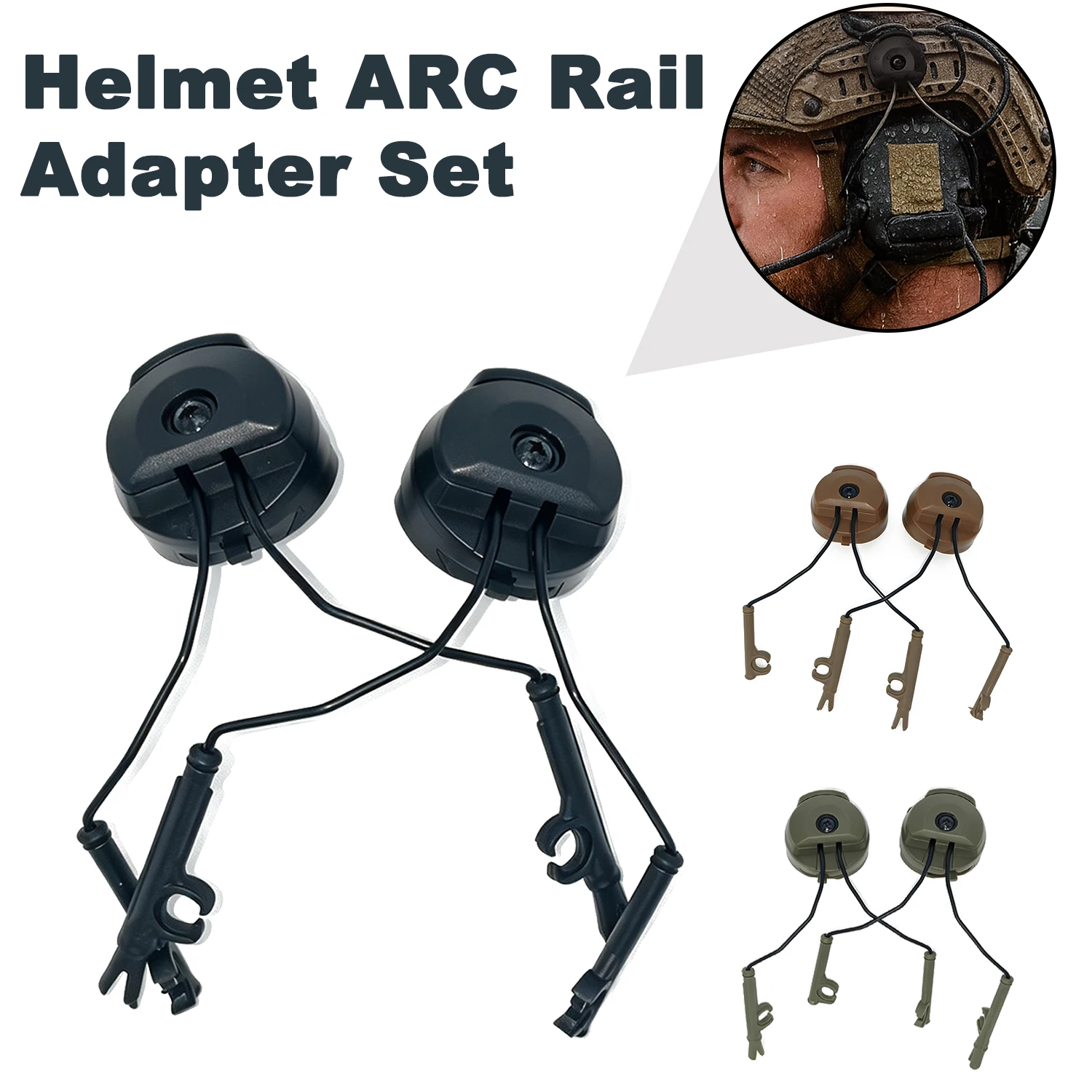Tactical Headset Bracket Fast Ops Core Helmet ARC Rail Adapter Set Compatible for C II Series Noise Cancelling Headset