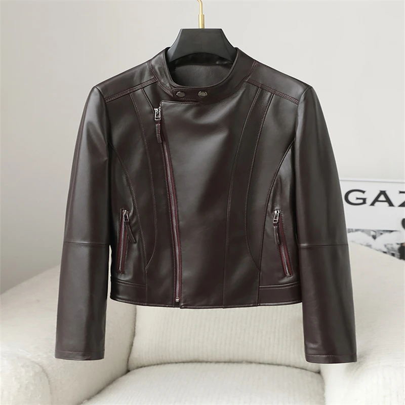 Hot Sale Women Genuine Sheep Leather Short Coat Lady Female Real Sheep Skin Jacket Coats Slim Clothes JT3147