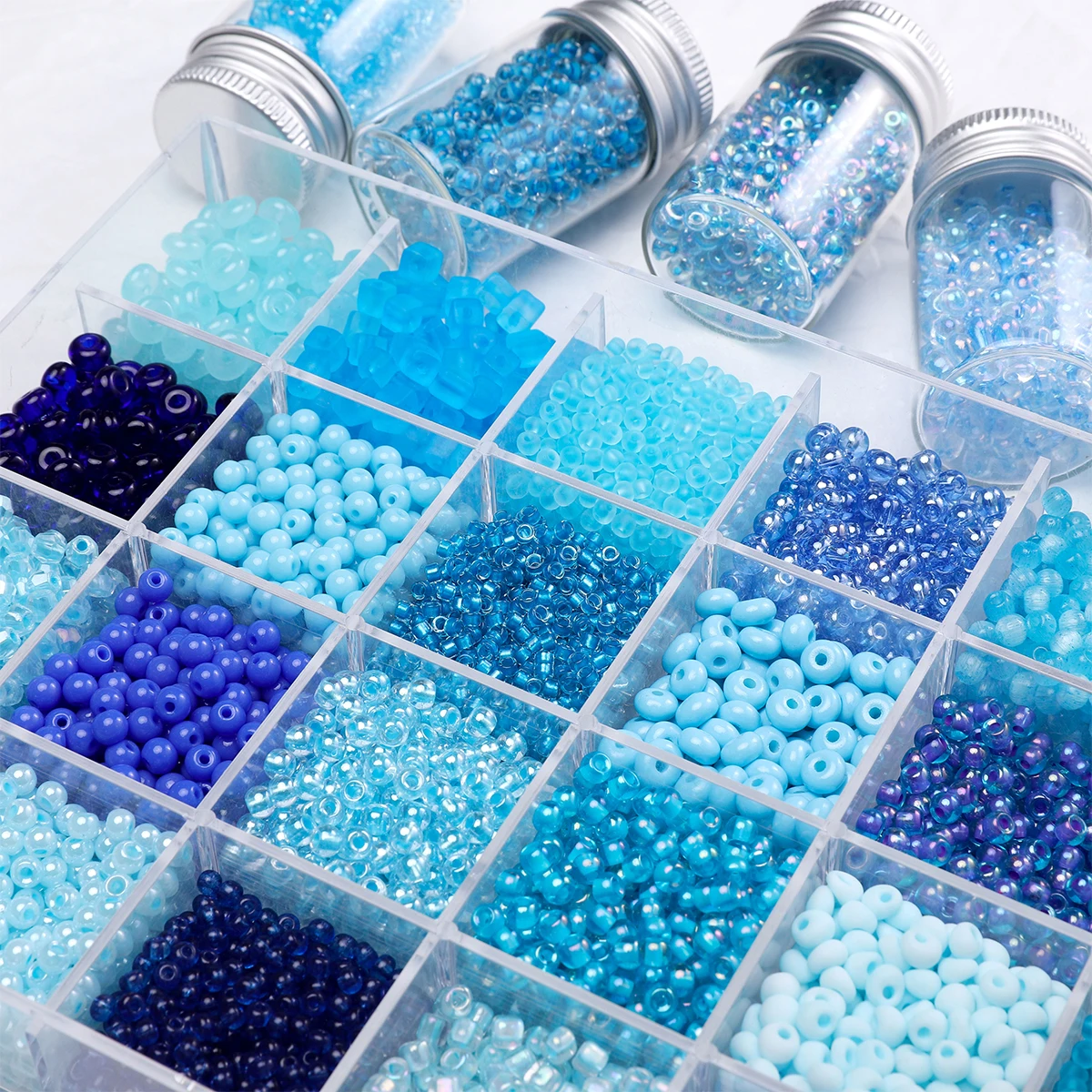 High Quality Glass Rice Beads In Various Styles Blue Series Loose Beads DIY Bracelets Necklaces Accessories Jewelry Making