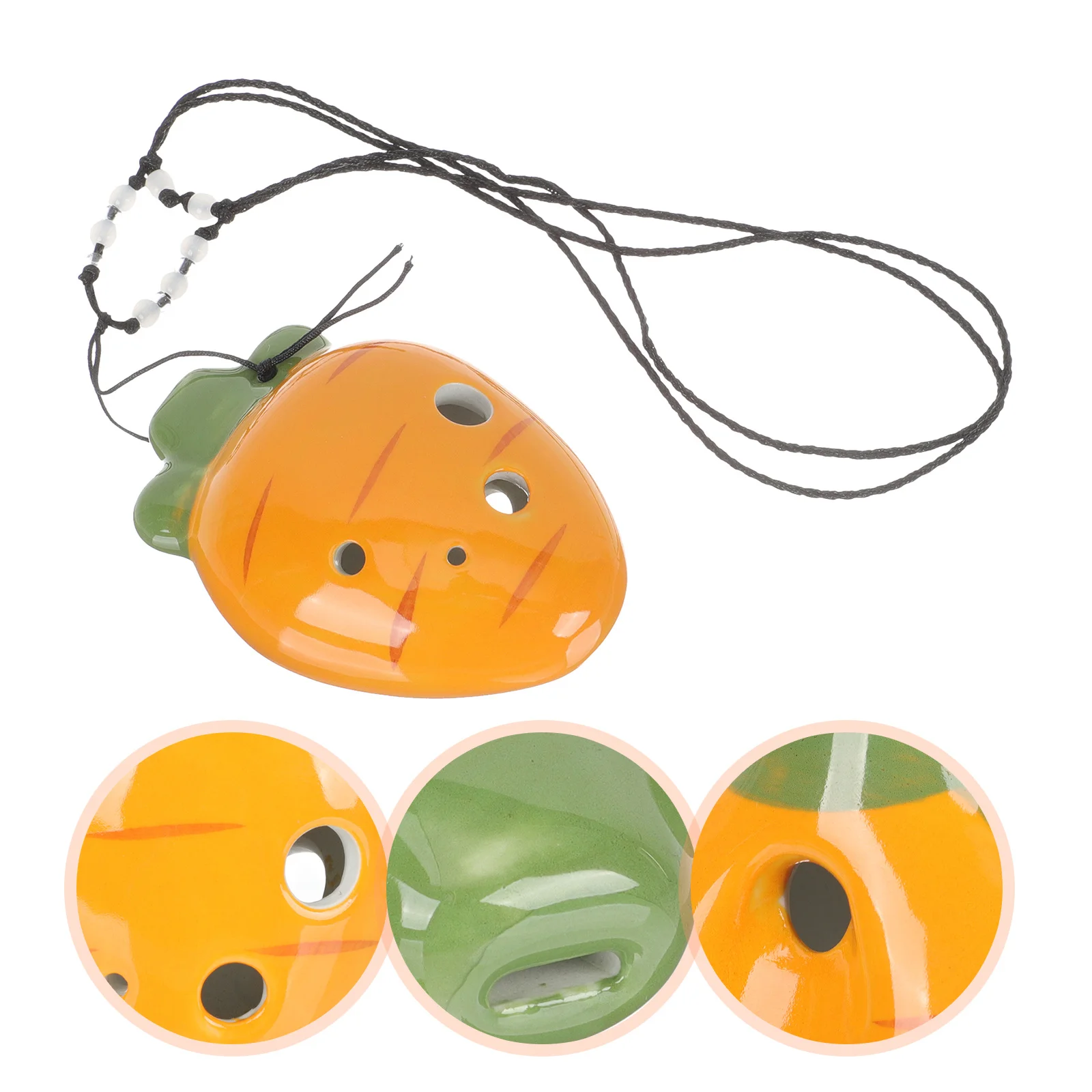 

Ceramic Carrot Shaped 6 Holes Ocarina Beginner Practice Ocarina Portable Children Wind Instrument Gift Musical Instrument