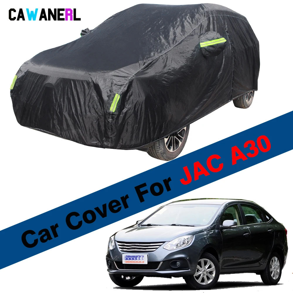 Black Car Cover Waterproof Auto Outdoor Anti-UV Sun Shade Snow Rain Prevent Cover For JAC Heyue A30 J4 BII 2013-2023