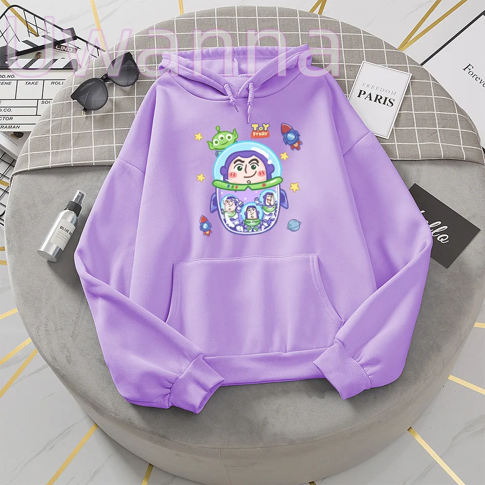 Cute Buzz Hoodies Women Cartoon Toy Story Graphic Hoodie Kawaii Tops Funny Oversized Pullover Sweatshirts Female Clothes