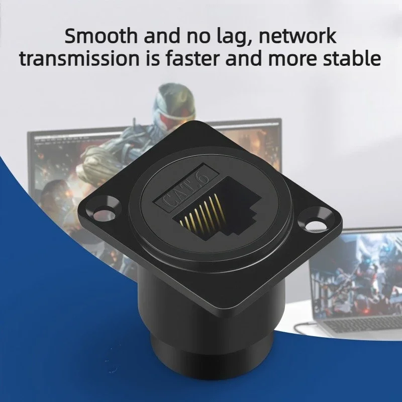 Type D Type 6 network RJ45 CAT6 pass through module Network cable port Data interconnect with a straight socket panel cabinet