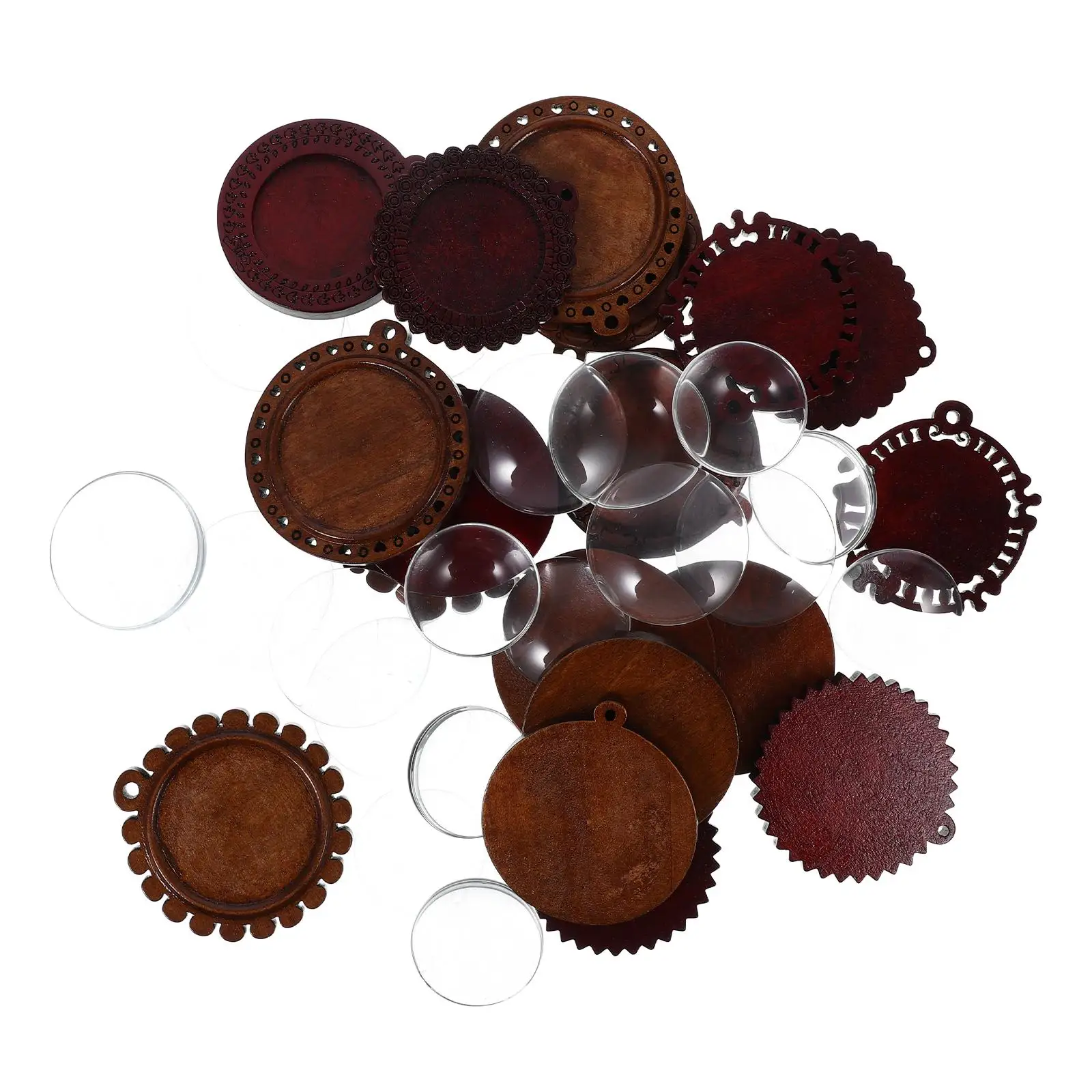 

Time Gem Bottom Holder Vintage Round Wood Bezel Trays for Jewelry Making Pendant Base Tray Settings Craft Kits