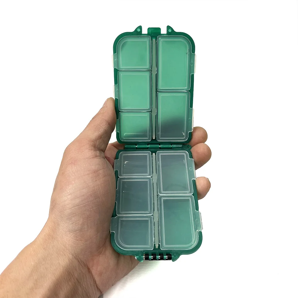 

10 Compartments Mini Fishing Tackle Box Fish Lures Hooks Baits Plastic Storage Holder Square Case Pesca Fishing Accessories #2