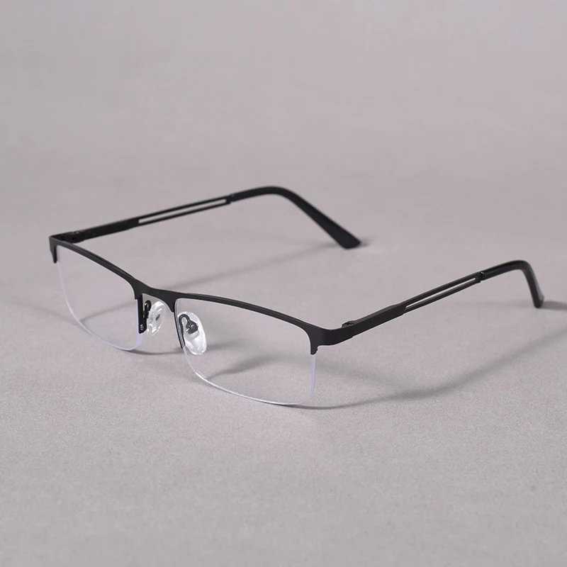 Herren-Lesebrille mit halbem Rahmen, modisch, quadratisch, Business-Rezeptbrille, blaues Licht blockiert + 125 + 175 + 225 + 275 – Detail 6