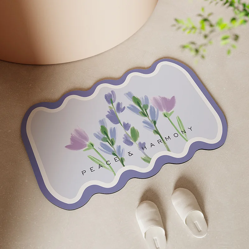 

Tulip Entrance Mat Bathroom Water Absorbent Door Mat Anti Slip Carpet Home Toilet Door Mat Soft Comfortable Home Decor Rug