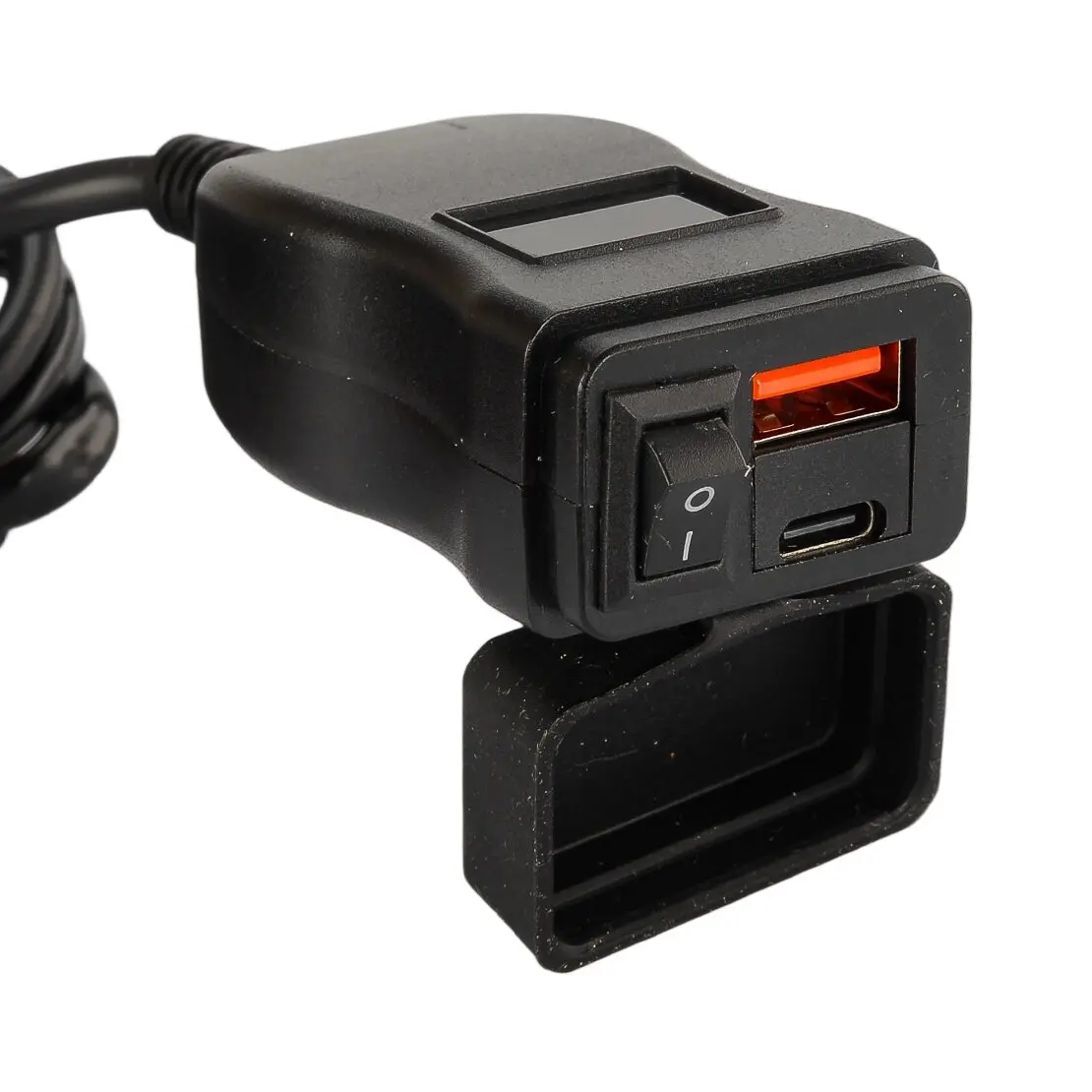 Motorcycle Handlebar QC3.0 USB + PD Port Fast Charger Waterproof Socket Panel Quick Charge Charging Outlet Adapter