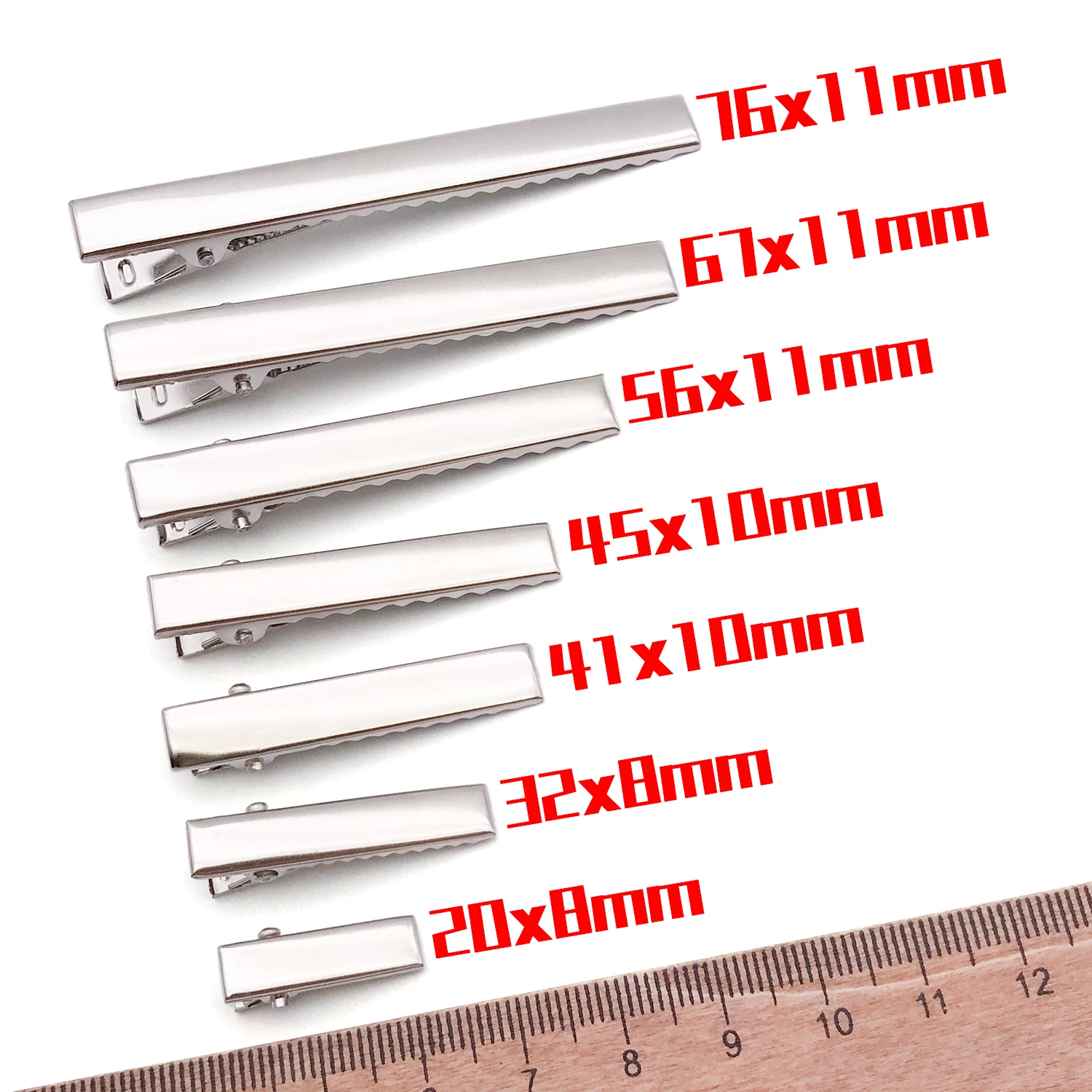 20pcs Metal Alligator Clips, Single-Prong Duckbill Clips, Flat-Top Toothed Curling Clips, for DIY Hair Accessory Making
