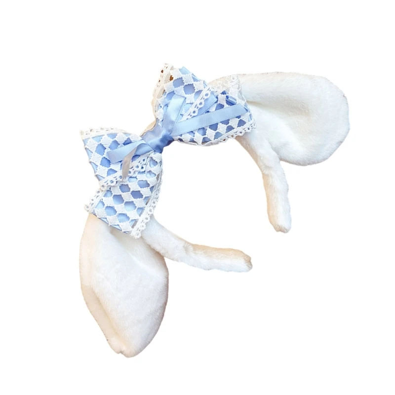 Cartoon Lace Bows Headband Furry Ears For Halloween Christmas Cosplay And Costume Hair Accesories Fashion Headwear