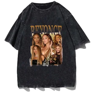 Beyonce Renaissance Tour Baumwoll-T-Shirt für Männer und Frauen, Nackentife, Extragrand-T-Shirt, lässige Streetwear, Harajuku-gedruckte Kleidung 6 Hauptverkäufe Halb Calca Beyonce - №5