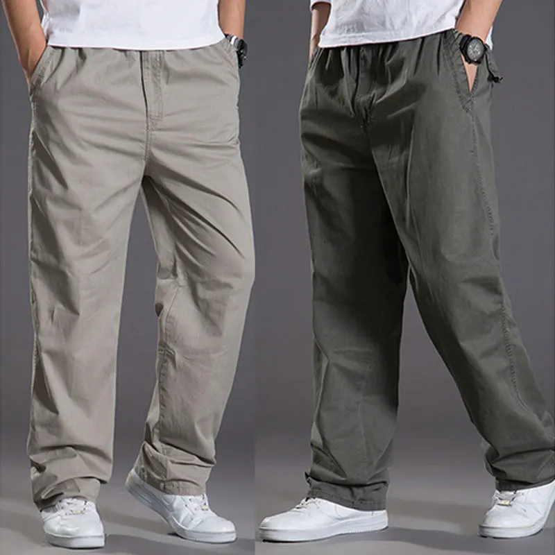 

Autumn And Winter Men's Middle-Aged Pants Multi-Functional Work Style Solid Color Simple Loose Casual Pants Jogging Sweatpants