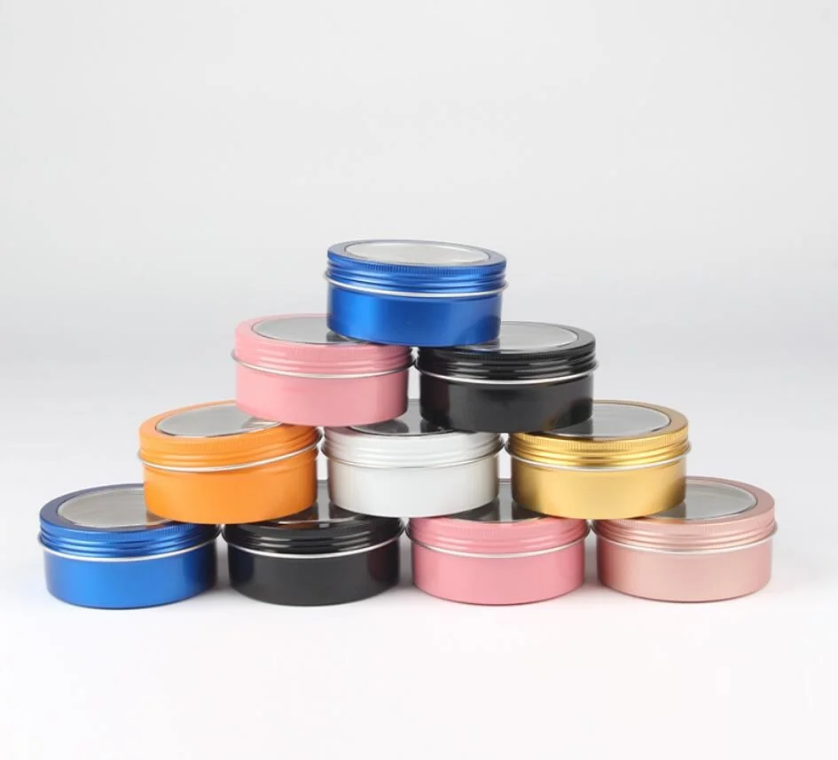 80g aluminum jar pot tin cosmetic eye shadow container power case cream jar gel essence art nail skin care Cosmetic Packaging