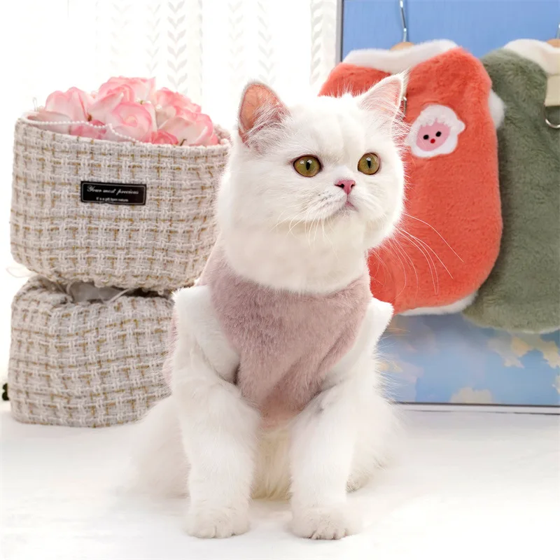 Soft Fleece Cat Clothes for Small Medium Dogs Kitten Warm Vest Puppy Cats Jacket Chihuahua Yorkies Outfits Sphynx Cat Costumes