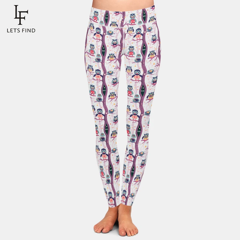 LETSFIND แฟชั่นวันวาเลนไทน์ Leggings ผู้หญิงลายหัวใจ Leggins คุณภาพสูงความยืดหยุ่นสูง230gsm ผ้าไหม