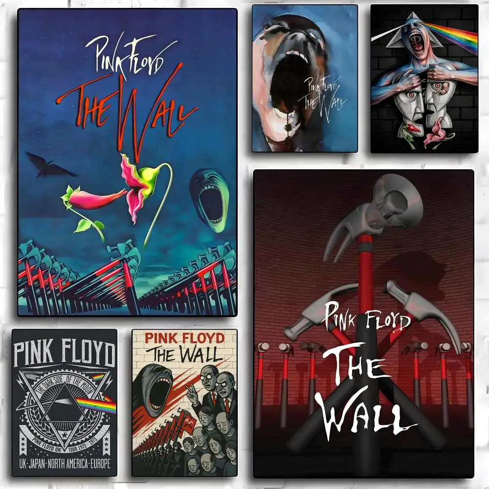 Rock P-Pink F-Floyd Poster HD Art Sticky Wall Room Decor Home Waterproof Home Living Bar Aesthetic Decoration