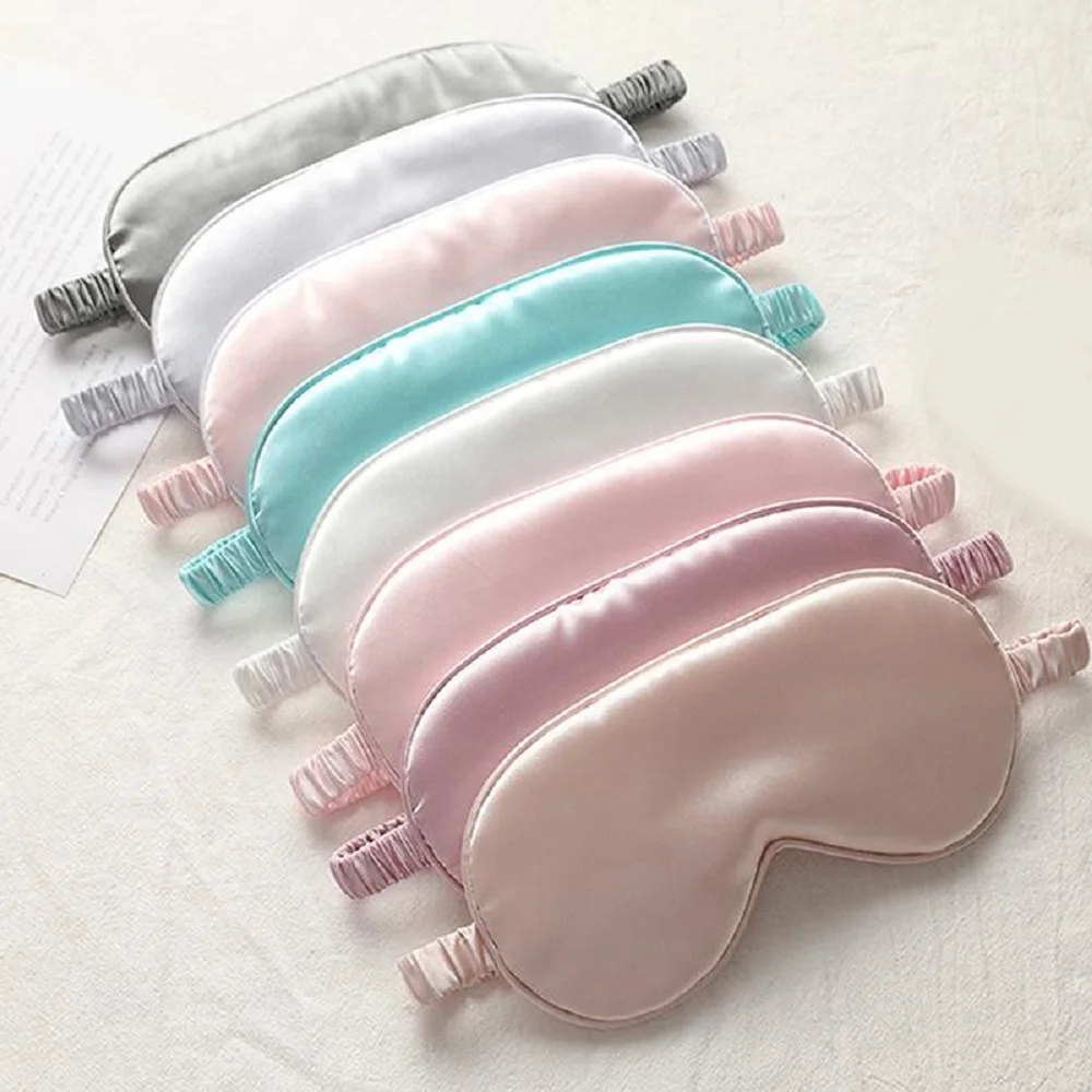 Soft Imitated Silk Sleep Eye Masks Travel Relax Shading Eyepatch Nap Health Eye Care Shield Sleeping Blindfold Eye Cover Masks
