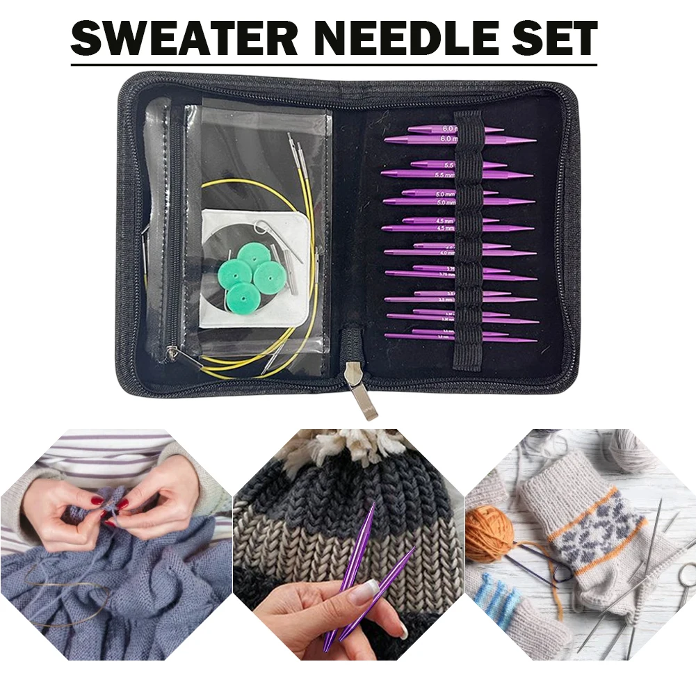 1 Set Circular Needle Removable Aluminium Circular Crochet Handmade Crafts Comfortable Grip Festival Gift for Sewing Weave Tool