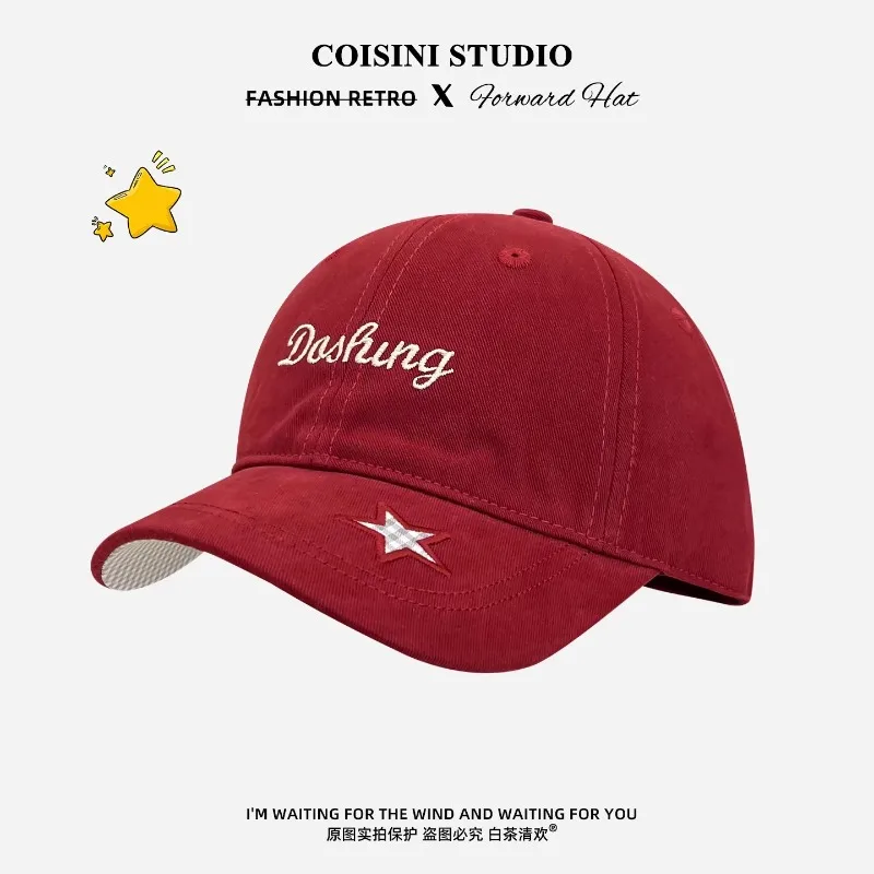 

Новые бейсболки с контрастной клетчатой вышивкой в виде звезд для женщин, весна-лето, уличный тренд, универсальная, стильная, в стиле хип-хоп