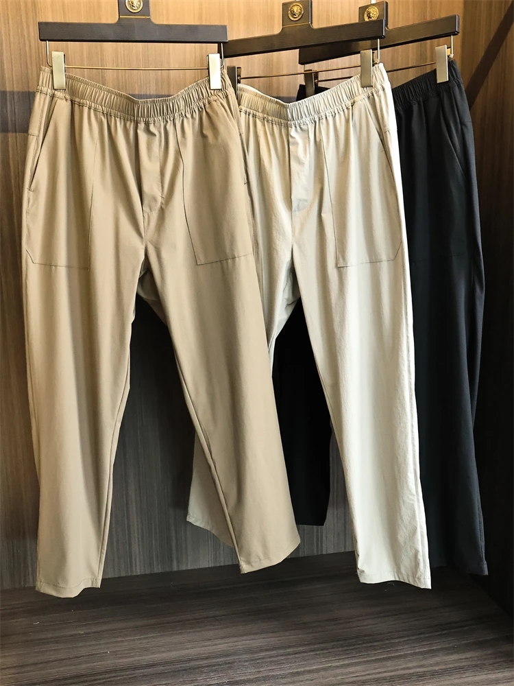 

Рекомендуемые мужские повседневные брюки из ледяного шелка: эластичные, модные, городские, молодежные, летние