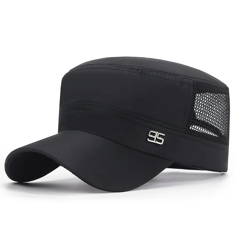 Fashion Washed Cotton Flat Top Cap Adjustable Outdoor Sun Caps Women Men Cadet Cap Retro sun Hats Baseball cap Bone Man Cap, image 10
