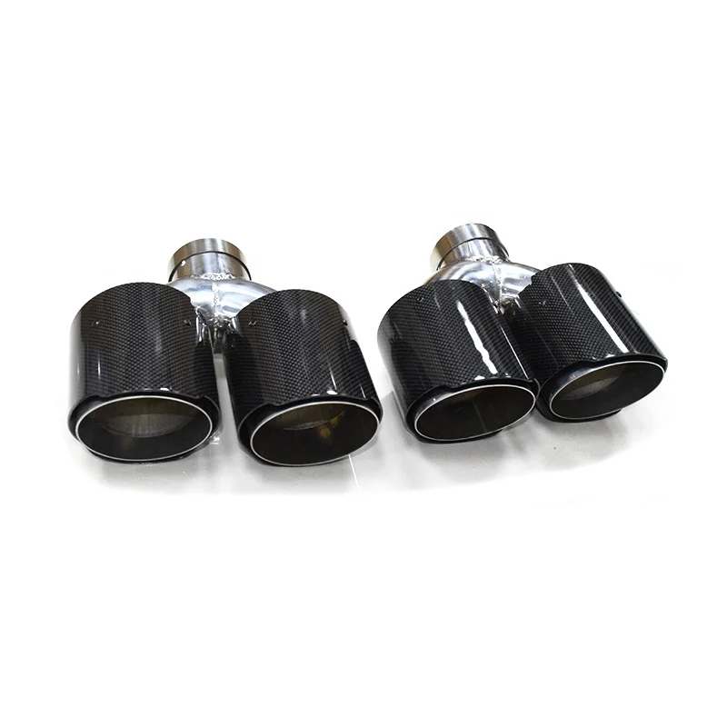High qualitySYPES Carbon Fiber Dual Exhaust Tip for 2012-2017   Sport Exhaust Pipe Muffler Tip Changed SVR Body Kit