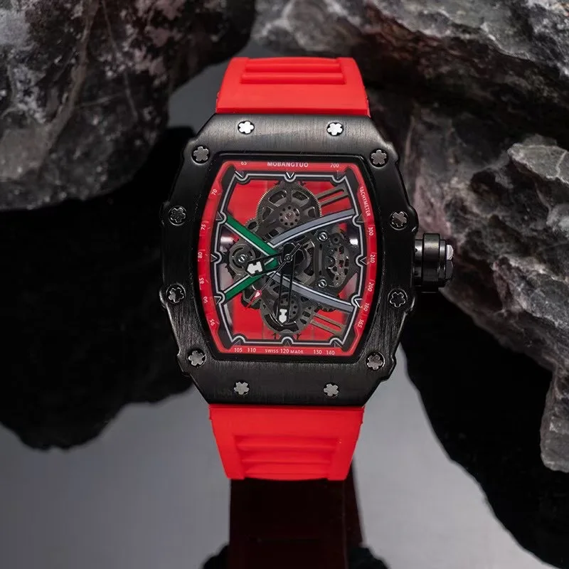 2025 New Men's Large Dial Tonneau-Shaped Watch, Watch Accessories, Women's Stainless Steel Watch, Female Gift, Elegant Watch