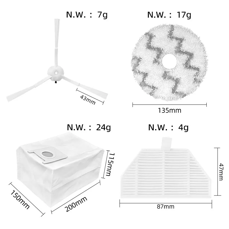 For Xiaomi Roidmi EVA Self-Cleaning Emptying Robot Vacuum SDJ06RM Spare Parts Accessories Side Brush Hepa Filter Mop Dust Bag