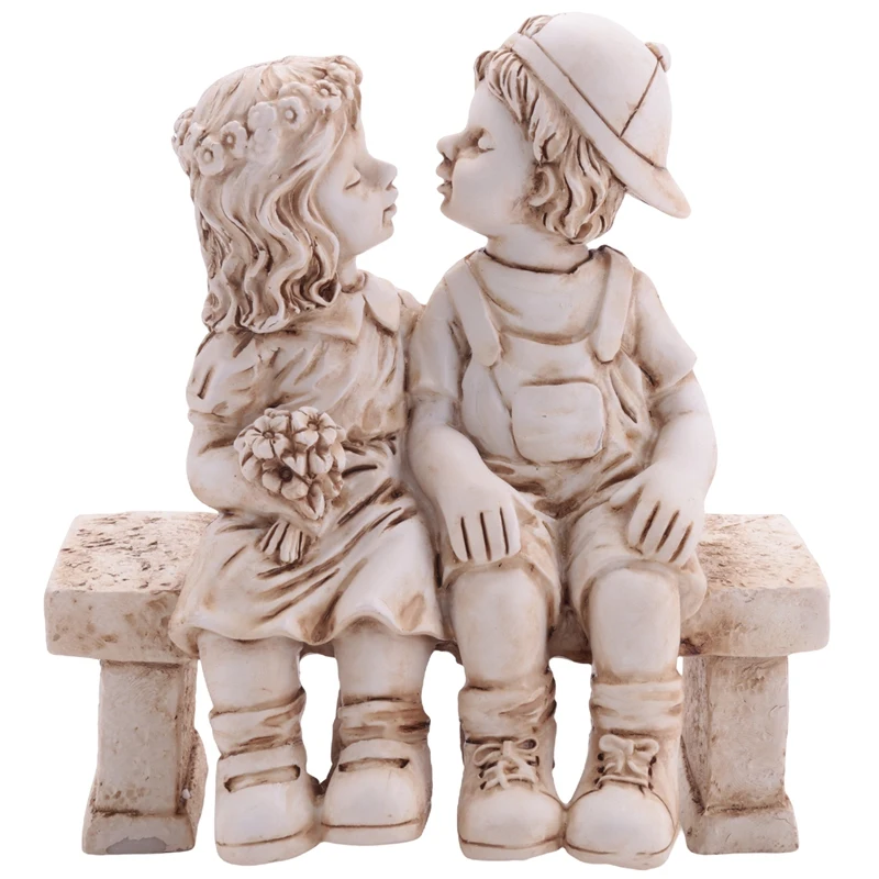 

Garden Kissing Boy And Girl Ornaments Outdoor Decor Statue Sculpture For Home Patio Garden Resin Ornaments