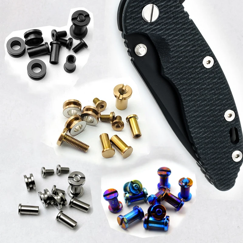 1 Full Set Knife Handle Titanium Alloy Screws Fix Kit of Rick Hinderer XM-18 XM18 3.5'' Knives Spindle Support Shaft DIY Make