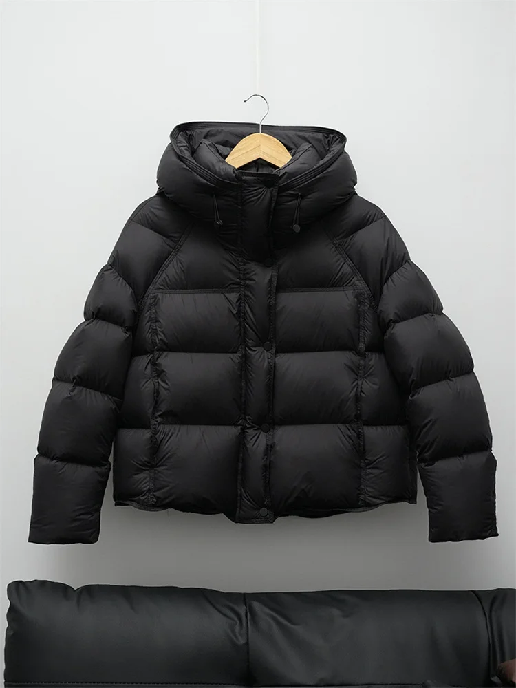 2026 New Short Hooded Warm Cotton Padded Coat Female Fashion Outerwear Korean Thick Overcoat Top Down Jacket Women Parkas Winter