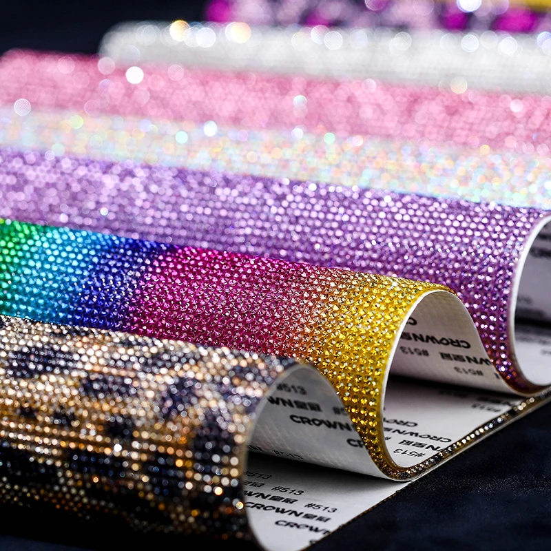 DUCRYSTAL 1 Stück selbstklebende Strass-Aufkleber, Glas-Glitzer-Strass-Aufkleber, DIY-Handwerk, Kleidung, Taschen, Schuhe