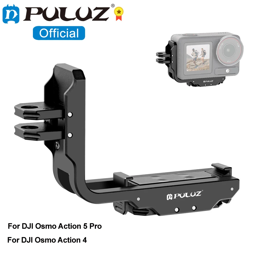 Image of PULUZ Vertikale horizontale Aufnahme Schnellverschluss-Metall-Magnet-L-Halterung für DJI Osmo Action 5 Pro/4 Sportkamera-Zubehör