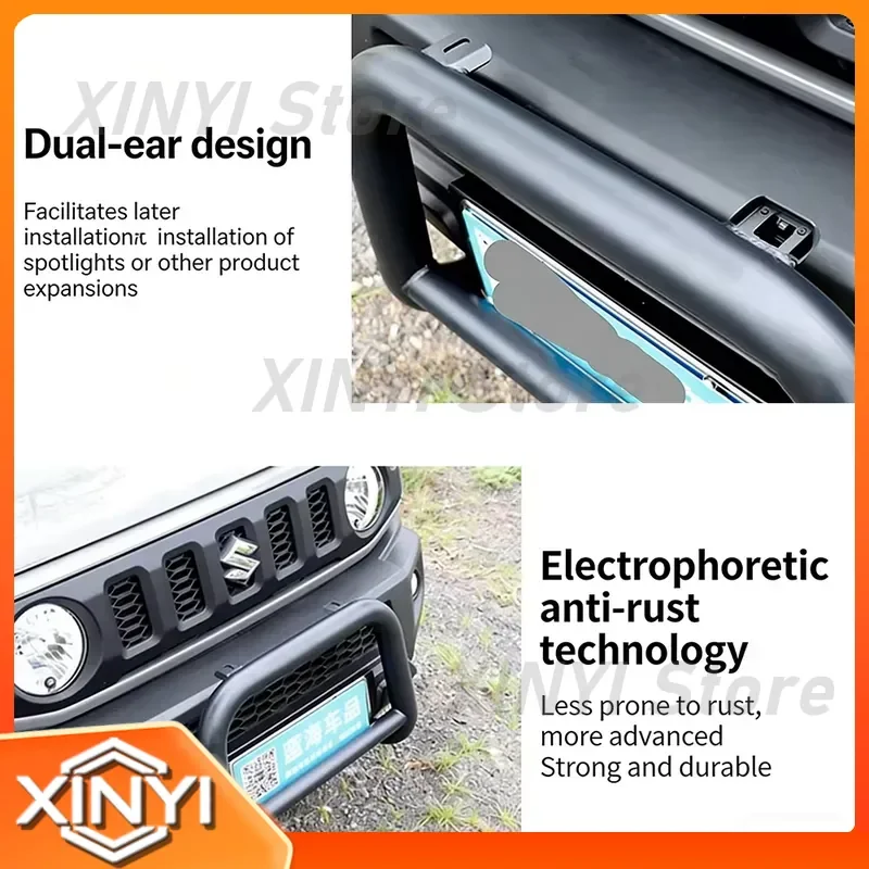Front Bumper with N tube Iron Bull Bar Strengthen Protection for Jimny JB74 2019 2026