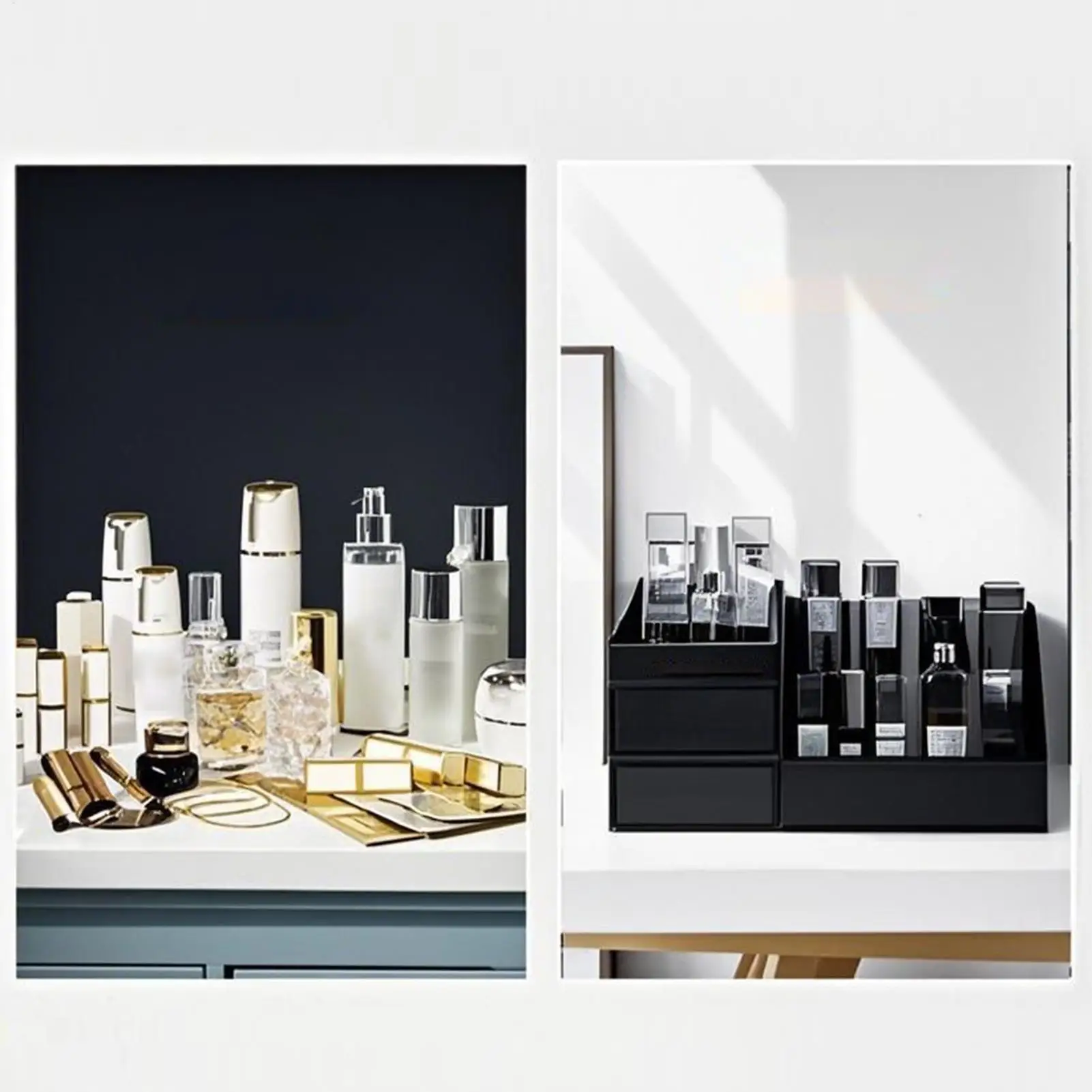 Make Up Organizers For Vanity Desktop Jewelry Box Desktop Cosmetic Storage For Perfume Bedroom Desk Bathroom Countertop Women