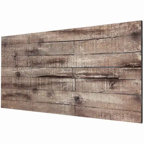 HOMCOM 3D Faux Wood Wall Panels Water-Resistant 4' x 2' Gray Wood Grain