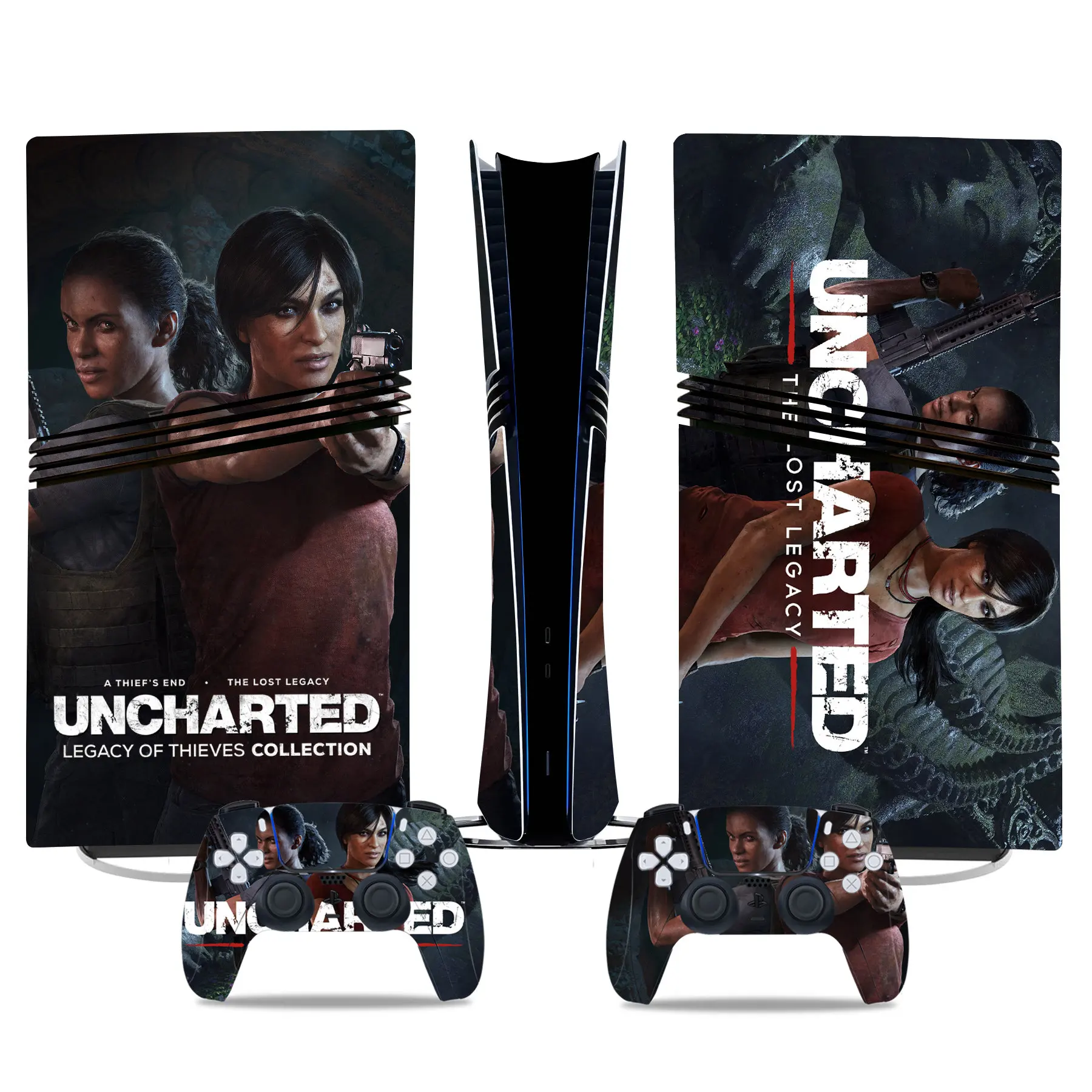 Uncharted game accessories GAME PS5 PRO digital Skin Sticker Decal Cover for ps5 Pro digital Console and 2 Controllers