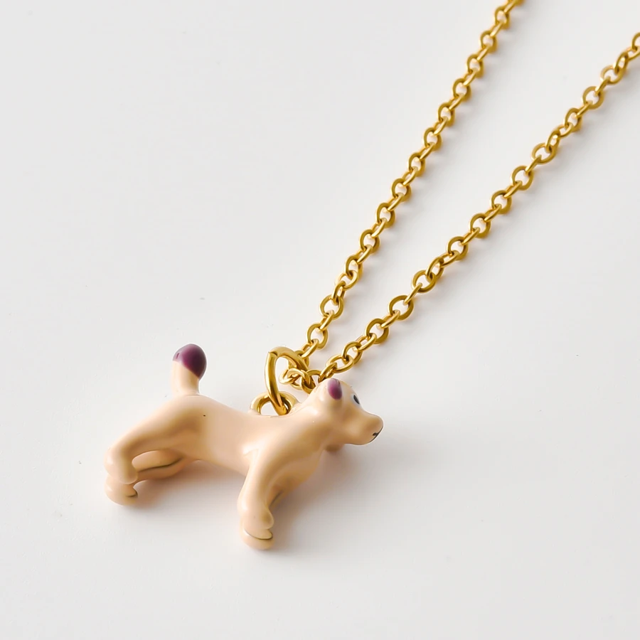 Stainless Steel Animal Ducks Flamingos Puppies Monkeys Kittens Waterproof Necklace For Women Men Popular Jewelry Wear Daily Gift