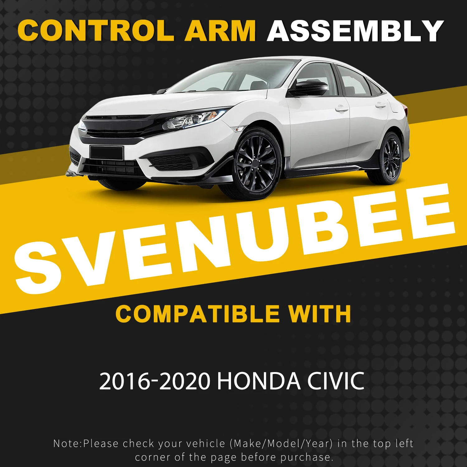 Svenubee 2Pcs Rear Lower Rearward Control Arm Left Right Suspension Kit for Honda Civic 2016-2020 Replace RK643589 RK643588