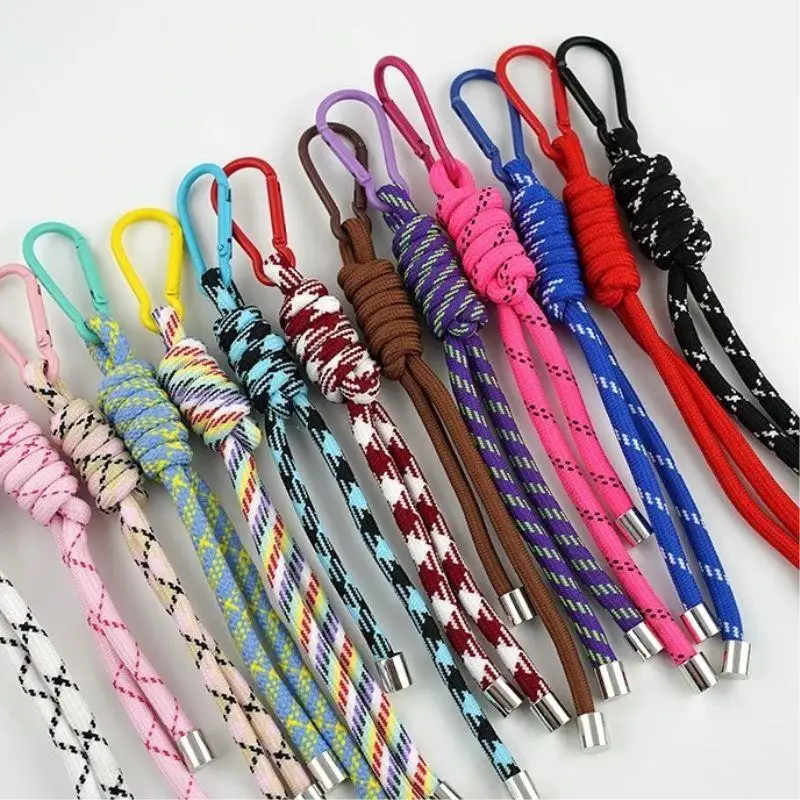 

Hot Colorful Braided Lanyard Keychain Bag Pendant Creative Nylon Woven Pendant Rope Charms Backpack Pendant Accessories Gift