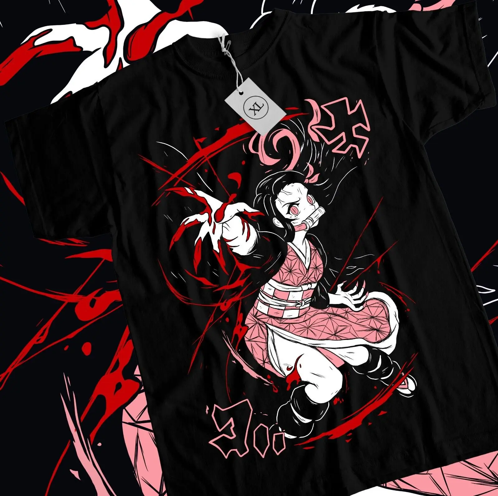 Nezuko T-shirt Demon Slayer Kokushibo Kimetsu No Yaiba Tanjiro Shirt All Size