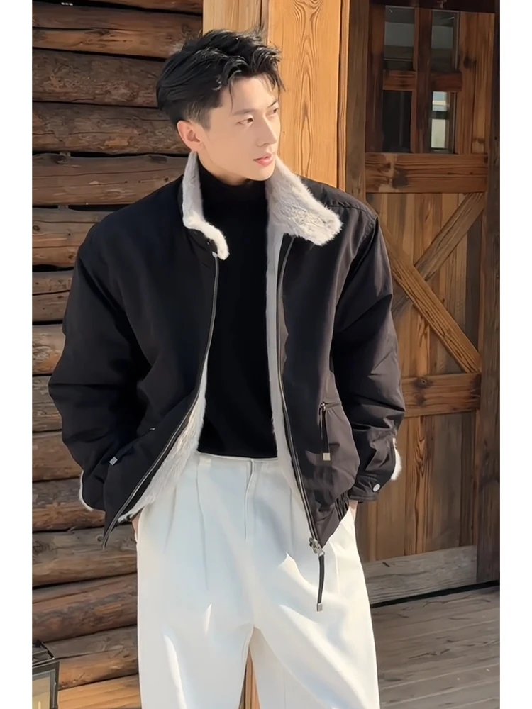 

Мужская утепленная куртка на флисовой подкладке из хлопка с воротником-стойкой, зимнее теплое пальто, повседневное, свободного кроя, с наполнителем из полиэстера, зимнее