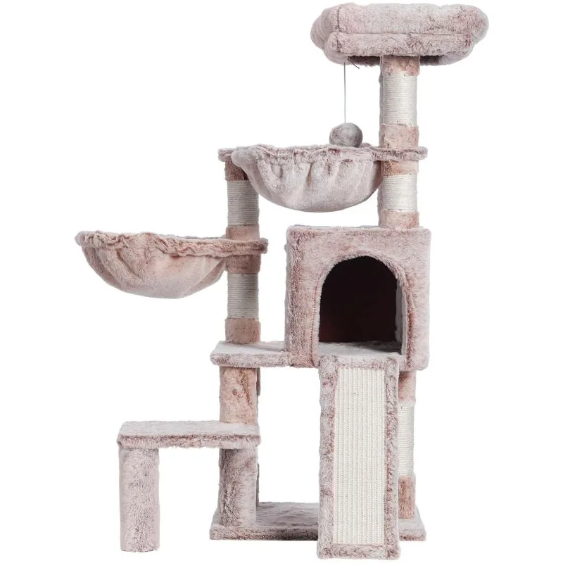 Cat Tree for Small Cats/Kitten, Cat Tower with condo, 2 Baskets, Platform, Scratch Board, Cat Scratching Posts for Indoor Cats