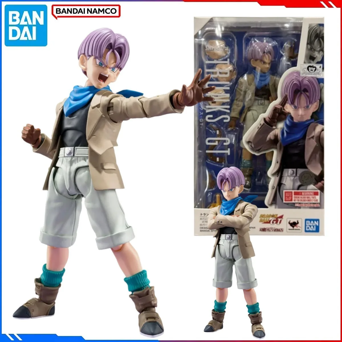 

Genuine Bandai Original Dragon Ball Model Kits S.H.Figuarts Dragon Anime Figures TRUNKS GT Toys Gift for Kids Christmas present