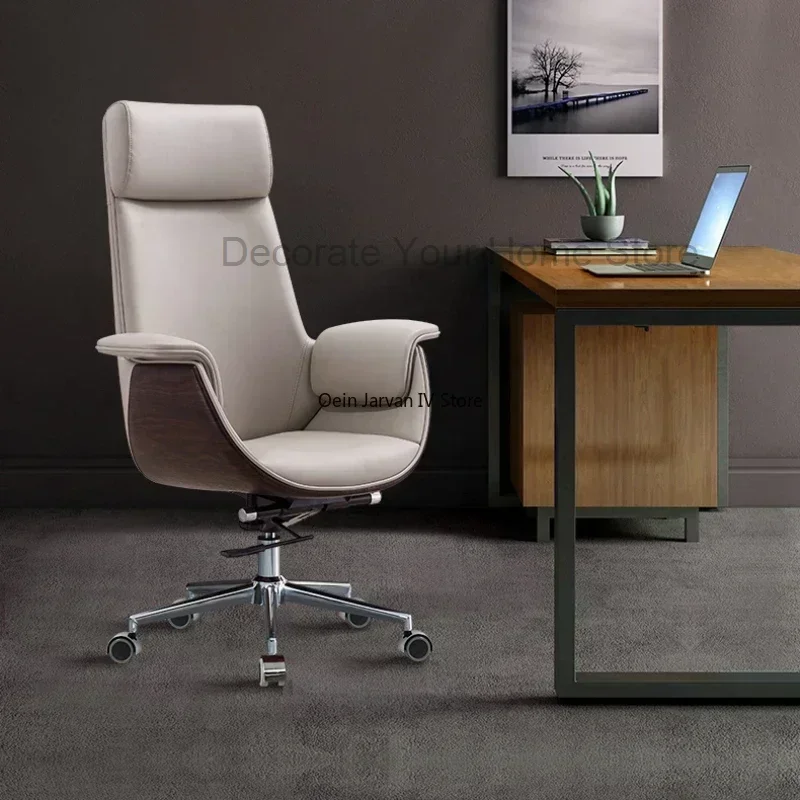 

Modern Luxury Leather Office Chairs Gaming Backrest Study Boss Office Chair Lifting Swivel Sillon Oficina Living Room Furniture