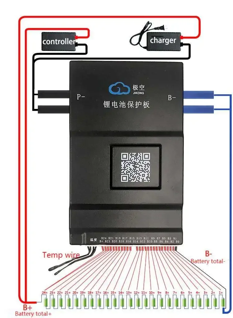 Jk-b2a24s20p 12V 24V 36V 48V Smart BMS With 0.6A 1A 2A Active Balance Lithium Liion Battery Board