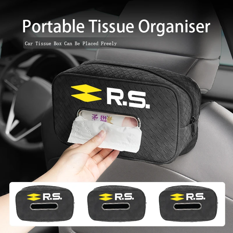 Car Tissue Holder Backseat Rest Adjutsable Strap Storage Organizer For Renault Arkana Captur Twingo Talisman RS Line Logan
