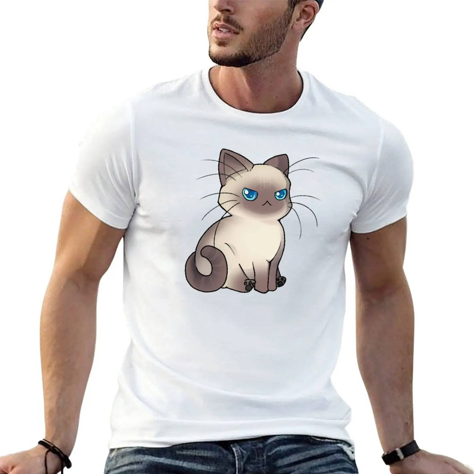 Booker the Siamese T-Shirt cotton man t-shirts anime clothes mens graphic t-shirts anime