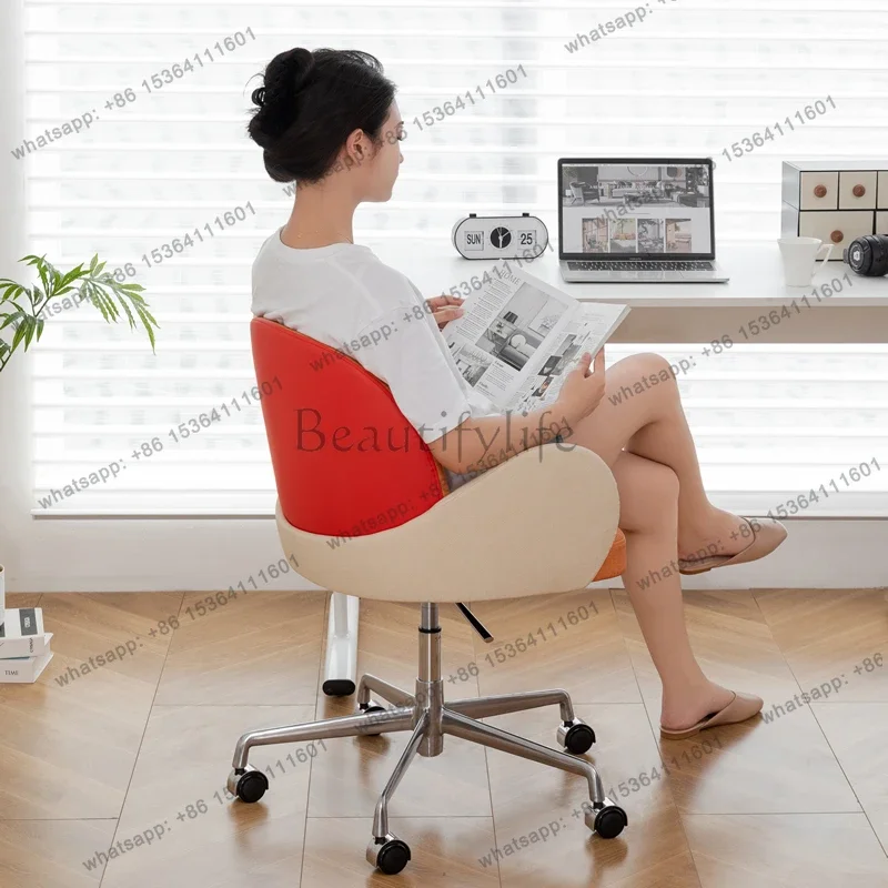02Roller Armrest Office Chair Yellow Soft Modern Study High Swivel Office Chair Ergonomic Relaxing Silla De Escritorio Furniture