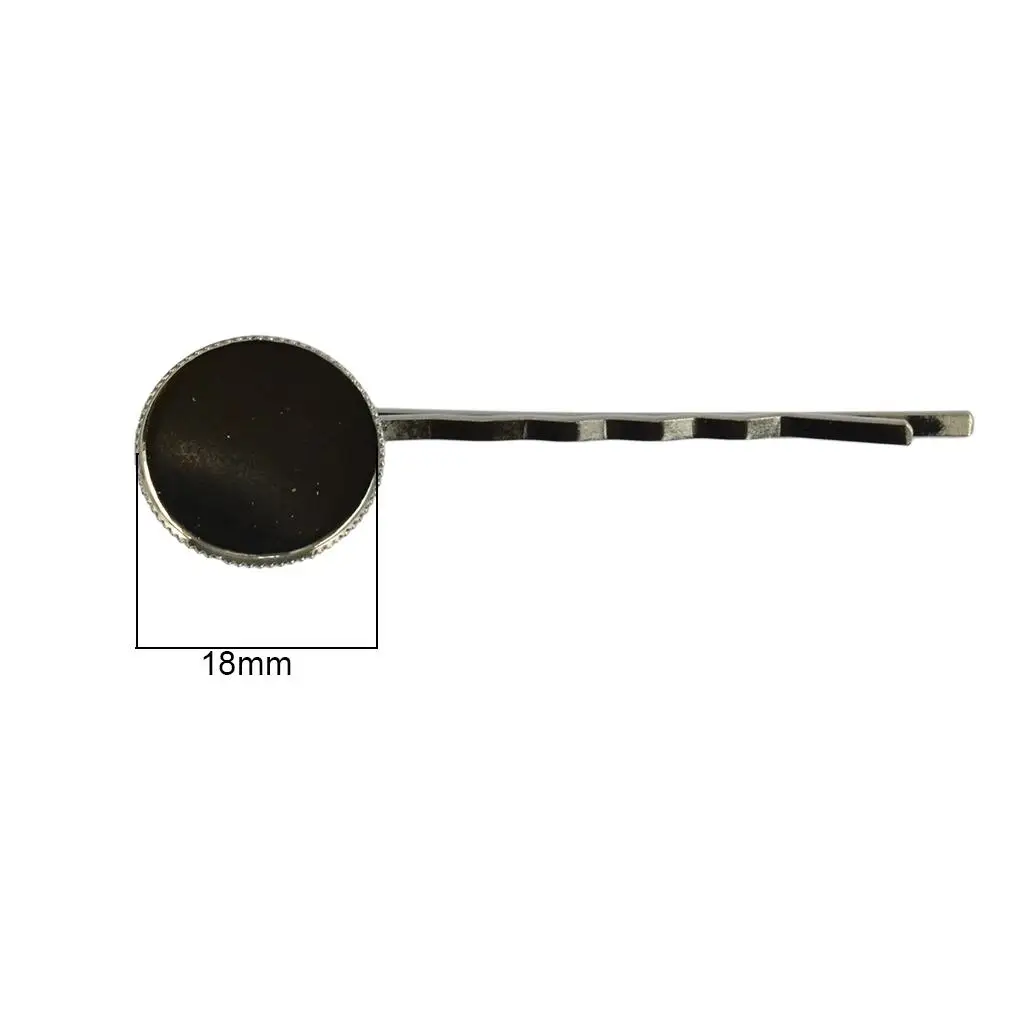 Slide Hairpin Pins Hair Clips With Brass Blank Bezel Setting Tray for DIY Crafts Photo Insert Suitable for